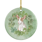 Ibizan Hound Puppy Christmas Wreath Ceramic Ornament