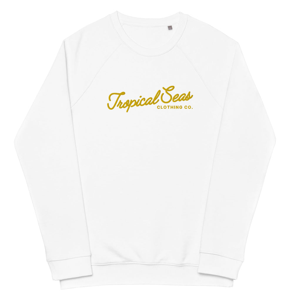 Embroidered Tropical Seas Organic Raglan Sweatshirt | Streetwear