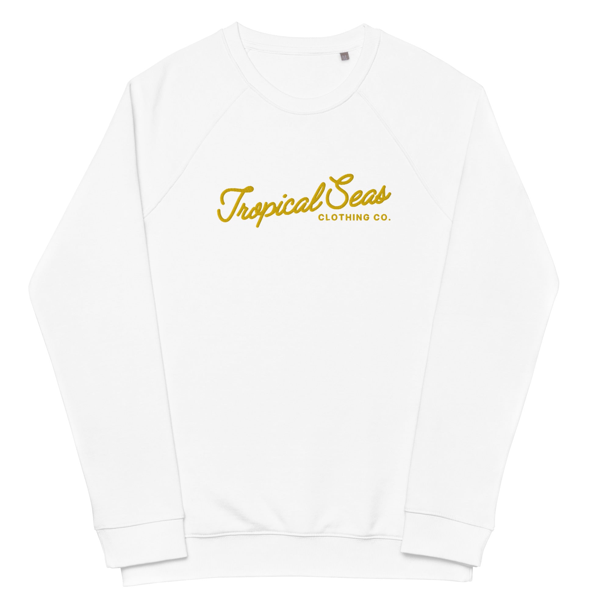 Embroidered Tropical Seas Organic Raglan Sweatshirt | Streetwear