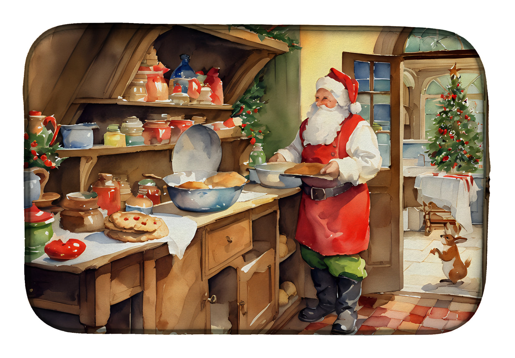 Cookies with Santa Claus Dish Drying Mat