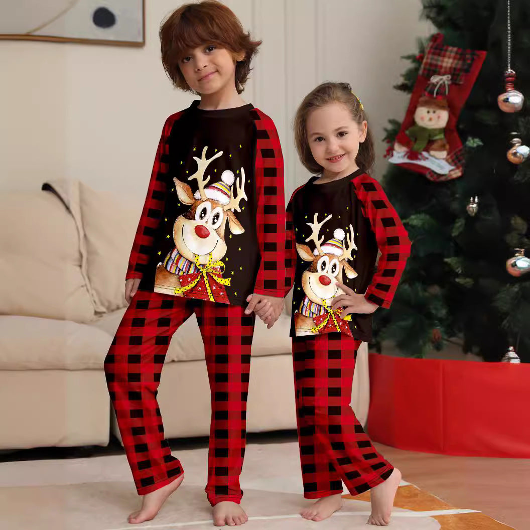 Cartoon Deer Christmas Family Pajama Set (New Style)