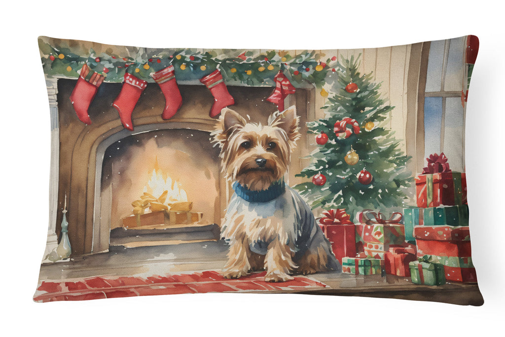 Silky Terrier Cozy Christmas Throw Pillow