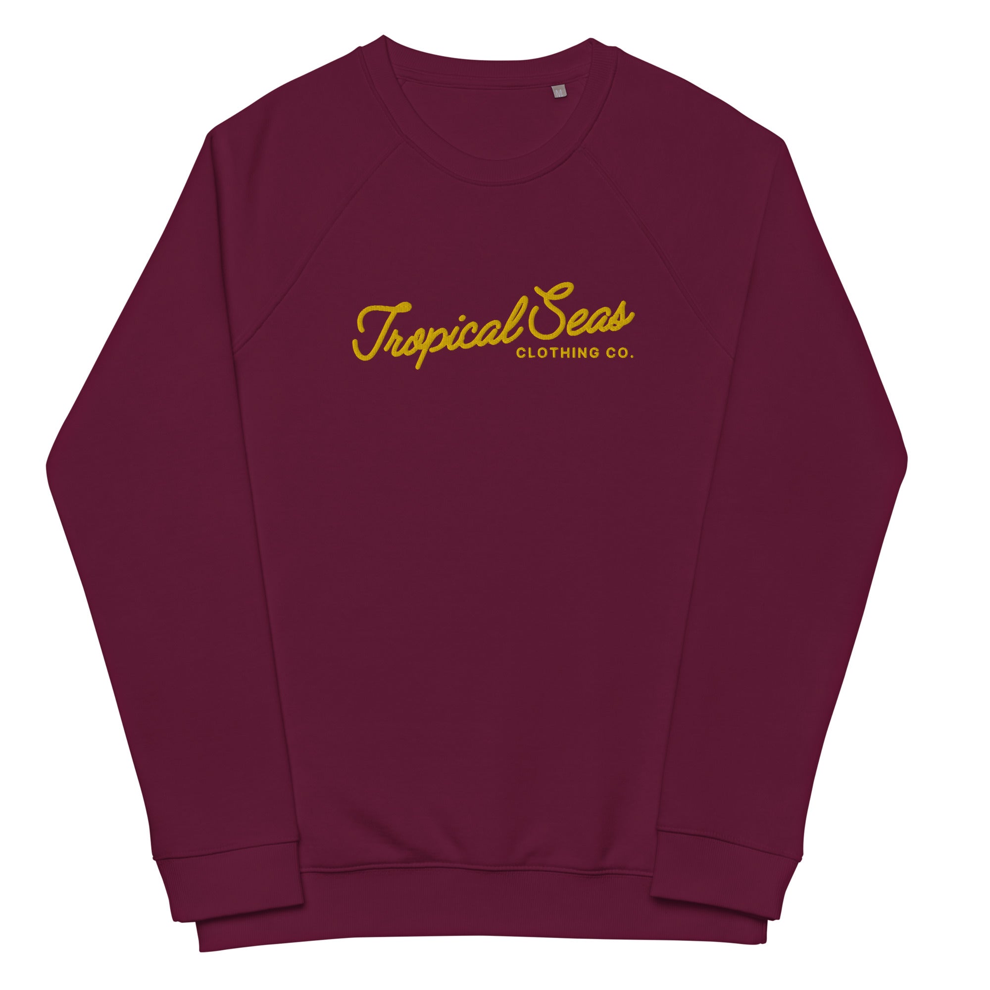 Embroidered Tropical Seas Organic Raglan Sweatshirt | Streetwear