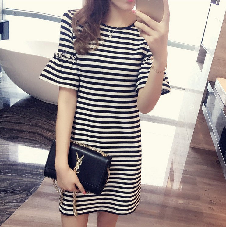 New Summer Striped T-Shirt Dress for Women | Streetwear