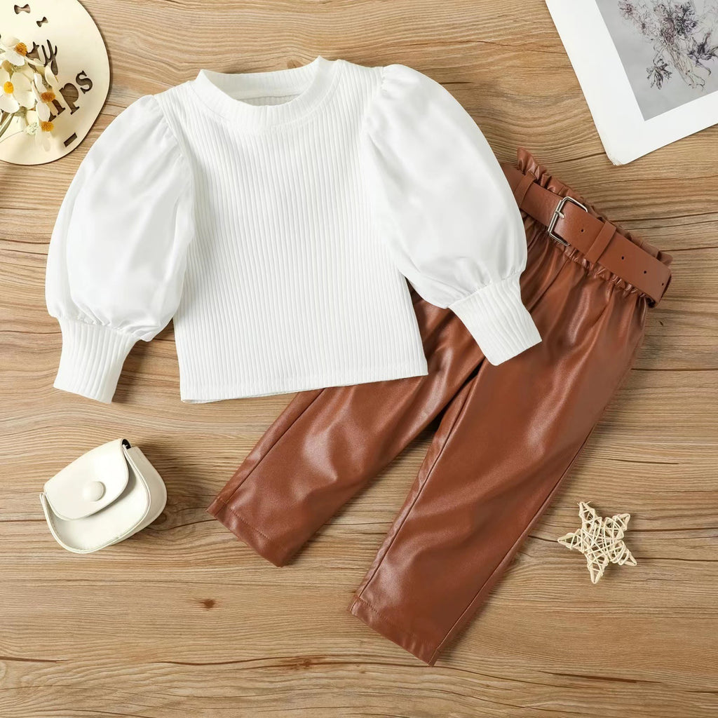 Korean Style Round Neck Bubble Sleeve Jacket
