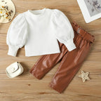 Korean Style Round Neck Bubble Sleeve Jacket
