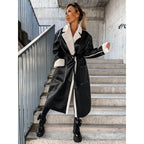 Thickened Leather Trench Coat for Autumn and Winter