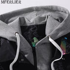Plus Size Men's Hooded Bomber Windbreaker Jacket