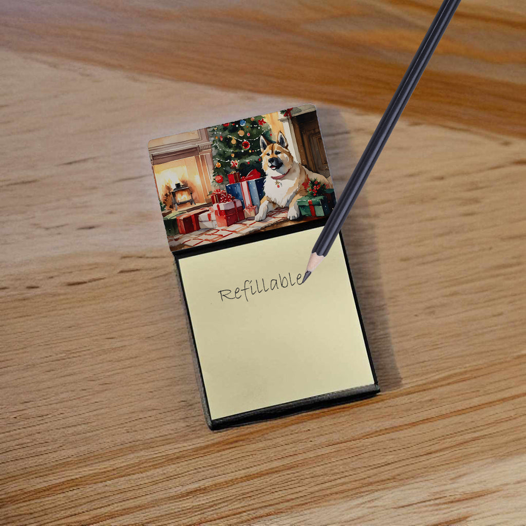 Akita Cozy Christmas Sticky Note Holder