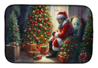 Miniature Pinscher and Santa Claus Dish Drying Mat