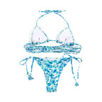 2023 Women's Sexy Split Bikini with Lace and Print