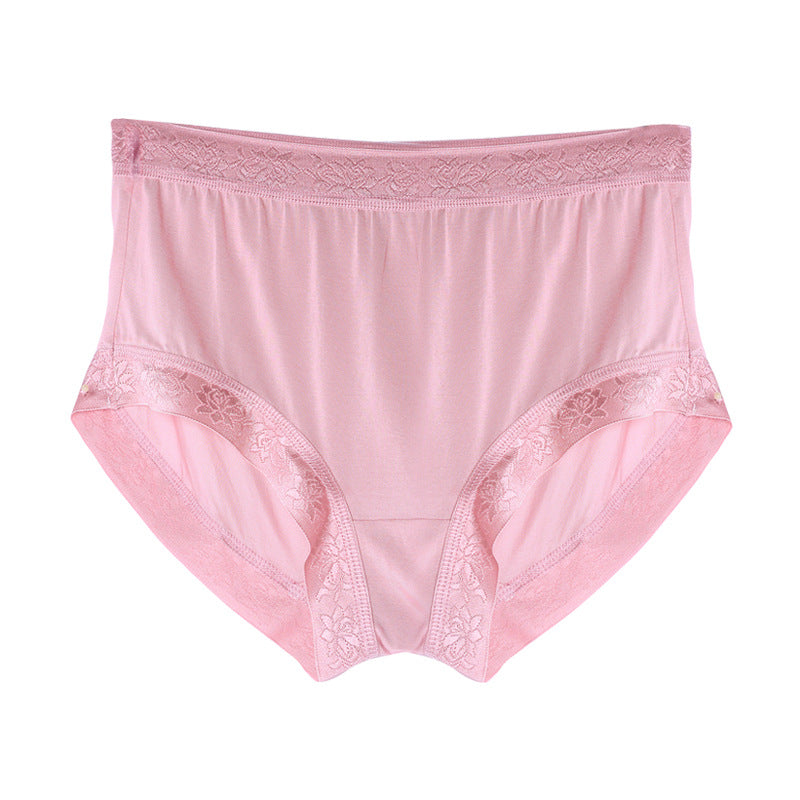 Silk Women's Breathable Lace Mid-Waist Boxer Shorts