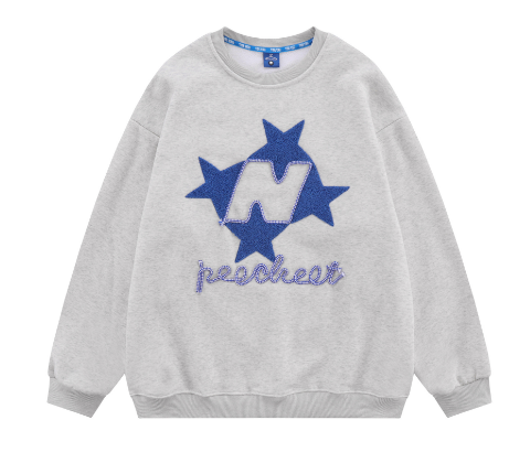 Embroidered Drop-Shoulder Long Sleeve Men's Sweater