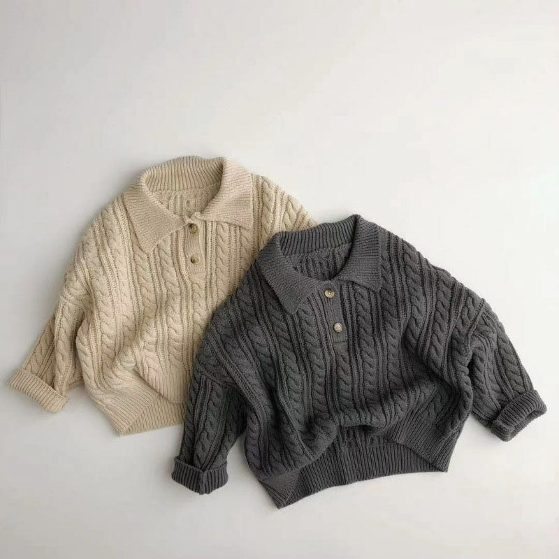 Children's Knitted Sweater with Fried Dough Twists