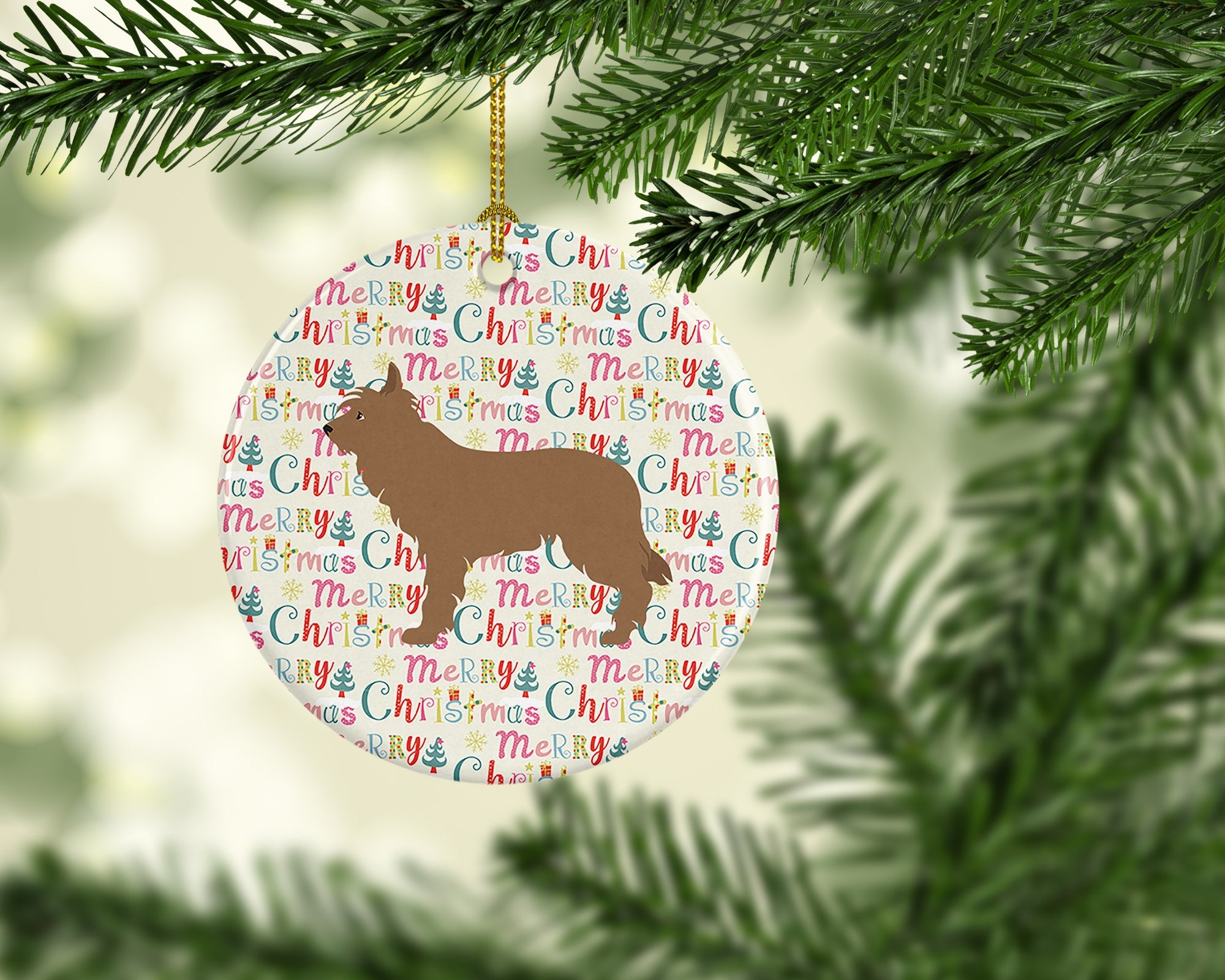 Berger Picard Merry Christmas Ceramic Ornament
