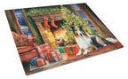Sheltie Cozy Christmas Glass Cutting Board