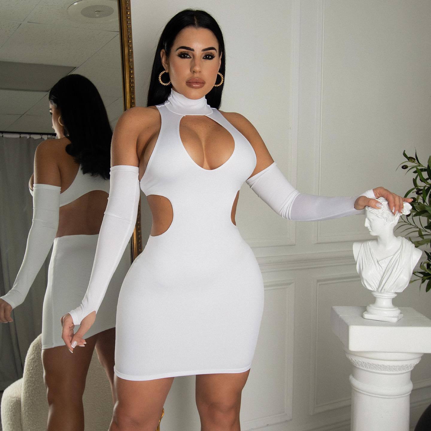 Off-the-Shoulder Cutout Summer Dress with Sleeves