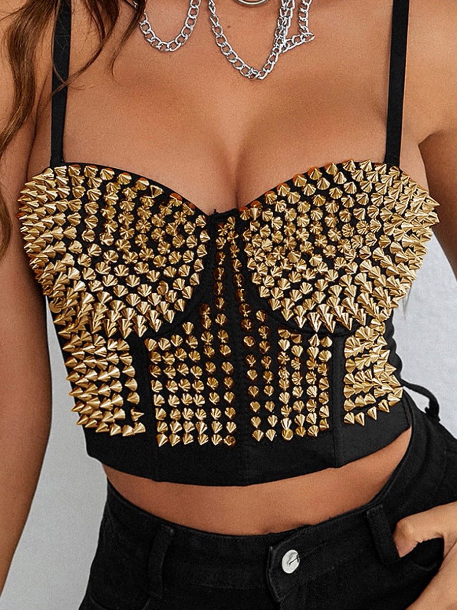 Gothic Cone Detail Sexy Corset Top for Women