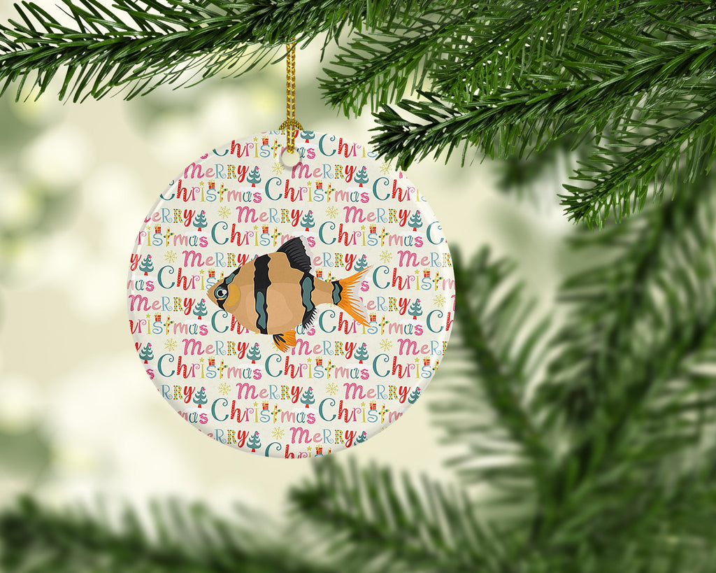 Tiger Barb Christmas Ceramic Ornament