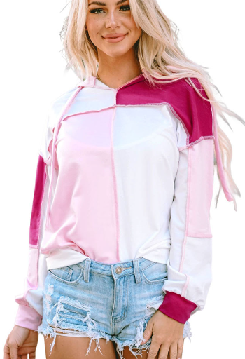 Women's Fashion Color Block Stitching Hoodie | Streetwear