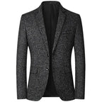 Men's Thin Blazer Jacket - Solid Business Casual, 4XL
