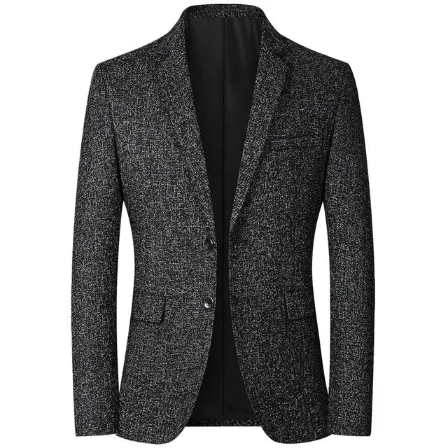 Men's Thin Blazer Jacket - Solid Business Casual, 4XL