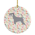 Schnauzer Merry Christmas Ceramic Ornament