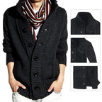 Men's Solid Color Long Sleeve Sweater Jacket Cardigan