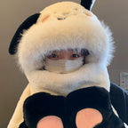 Cute Dog Winter Fleece Hat Scarf and Gloves Set