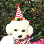New Pet Christmas Ornament with Hat and Bow Tie | Embroidered Cap