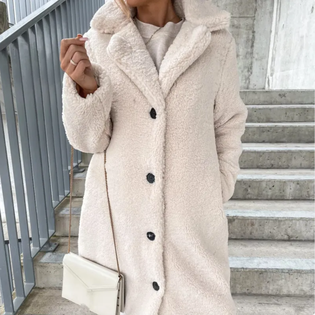 Women's Long-Sleeved Lapel Plush Jacket Top
