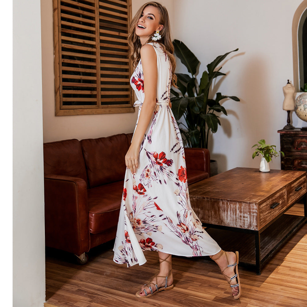 Bohemian Floral Maxi Beach Dress