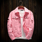 Men's Hip-Hop Denim Jacket - Casual Streetwear Style