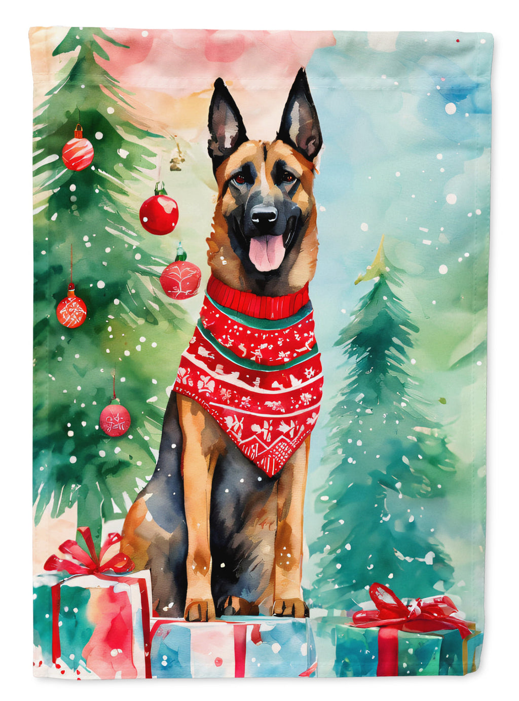 Belgian Malinois Christmas Garden Flag