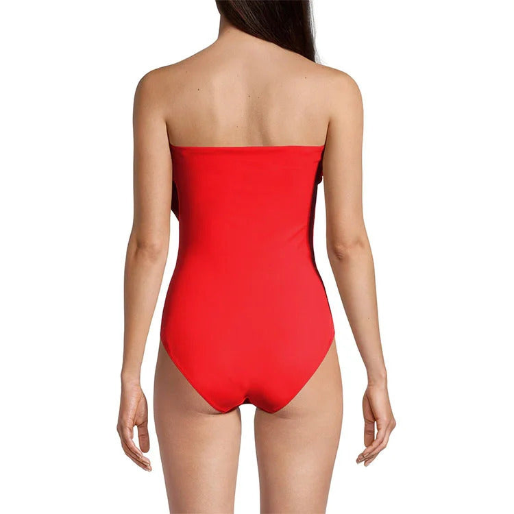 2024 Women's Strapless Swimsuit with Floral Design
