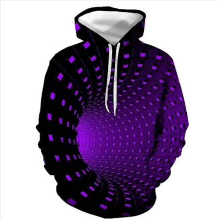 Weiouma Vortex Print Long-Sleeve Hoodie | Streetwear