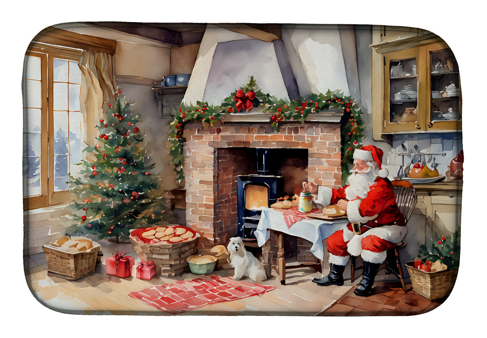 Cookies with Santa Claus Dish Drying Mat