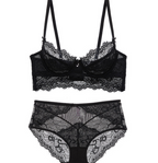 Lace Sexy Lingerie Set with Comfort Wireless Bra