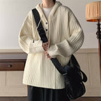 Waffle Knitted Cardigan Sweater for Men
