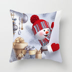 Christmas Snowman Plush Pillow Cover for Sofa