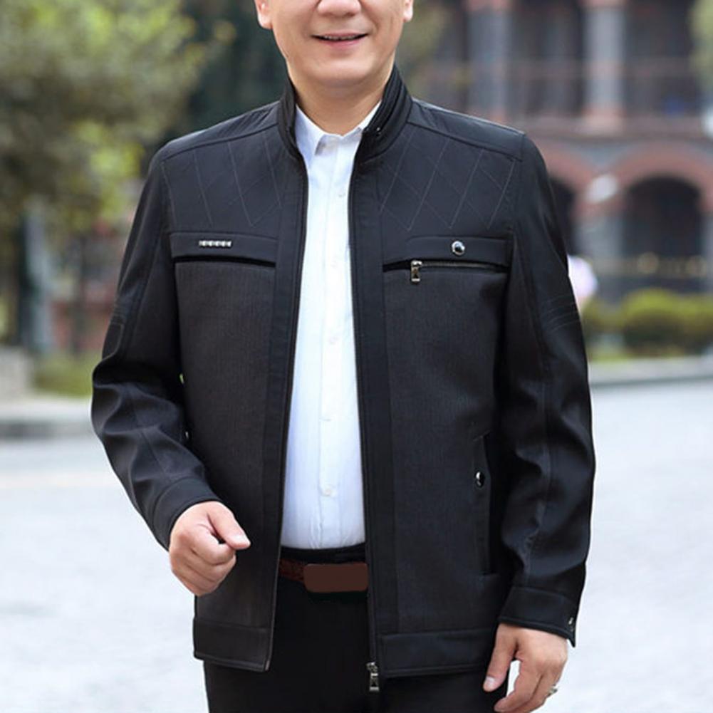 Men's Thick Plush Velvet Jacket with Stand Collar