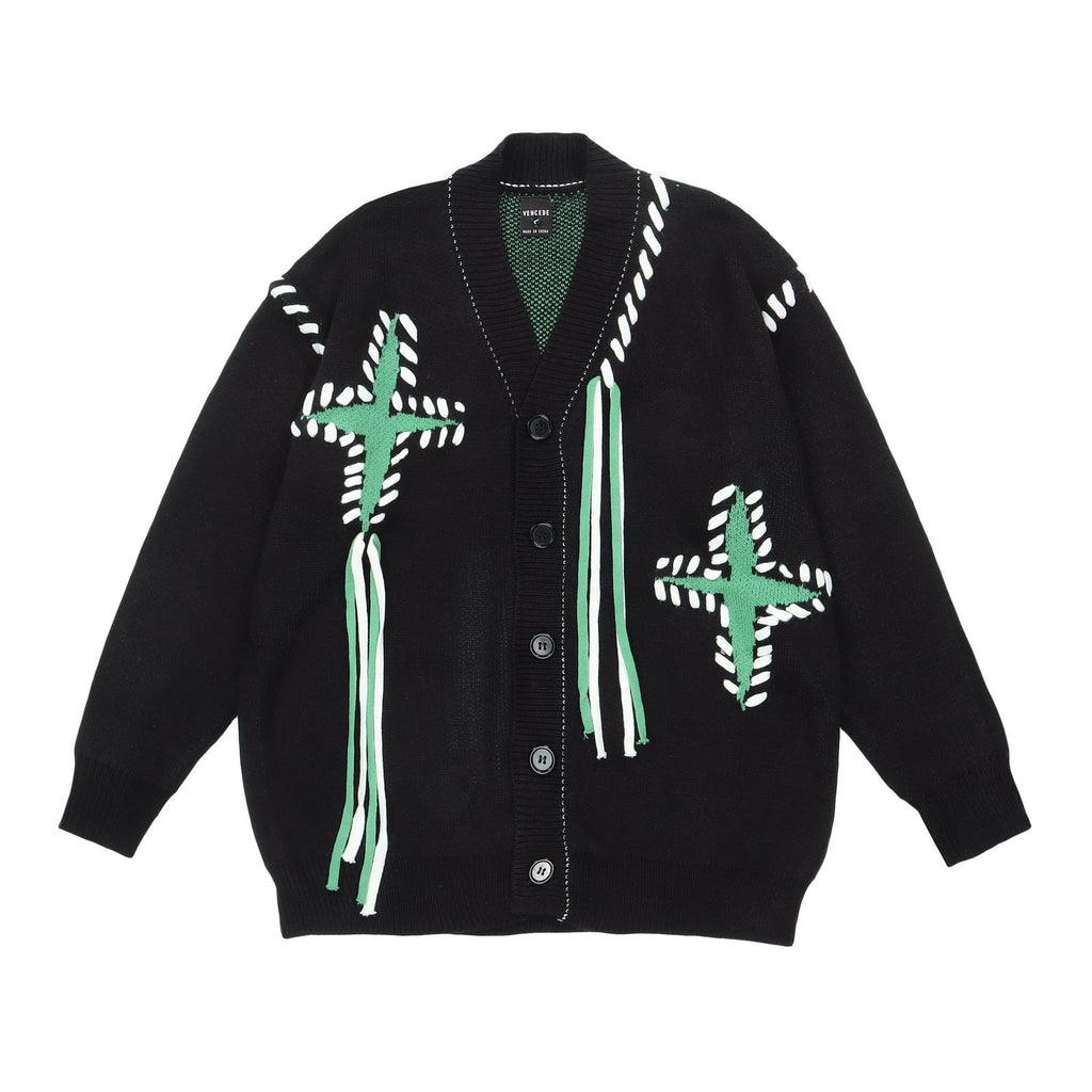 Small Crowd Embroidered Catkin Sweater Coat