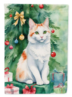 Turkish Van Cat By the Christmas Tree Garden Flag
