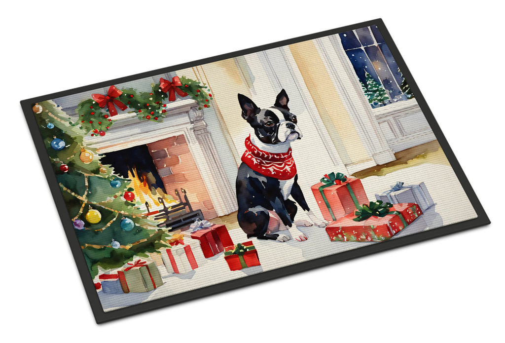 Boston Terrier Cozy Christmas Doormat