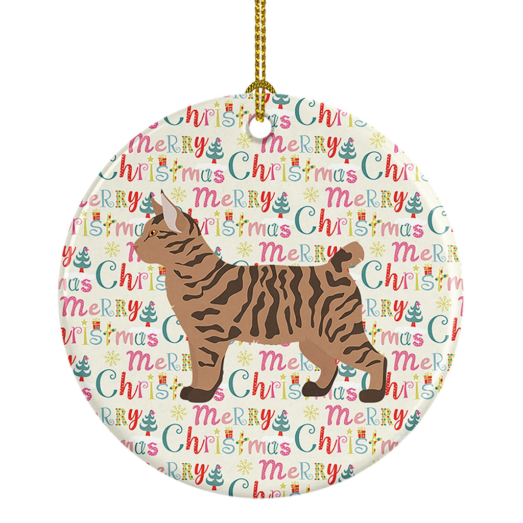 Pixie Bob #2 Cat Christmas Ceramic Ornament