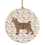 Pixie Bob #2 Cat Christmas Ceramic Ornament