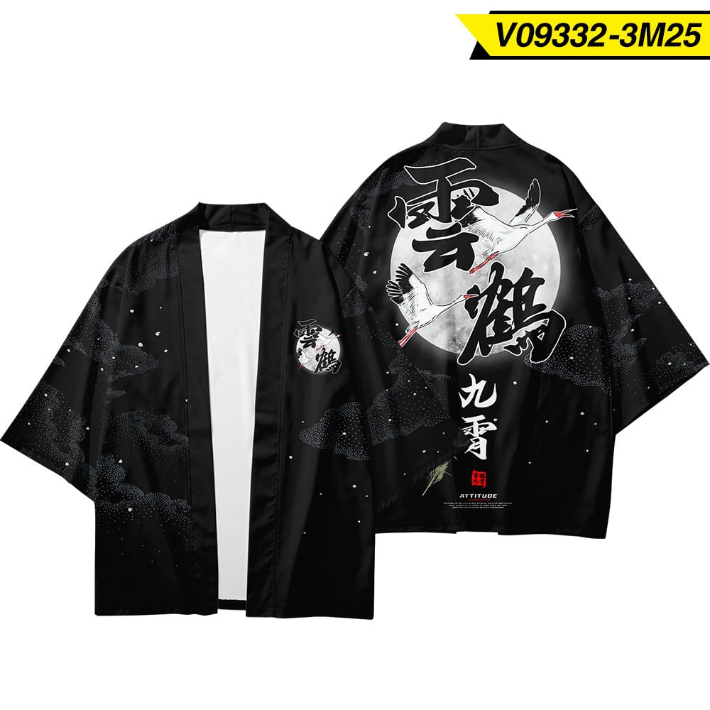 Men's Three-Quarter Sleeve Kimono Cardigan