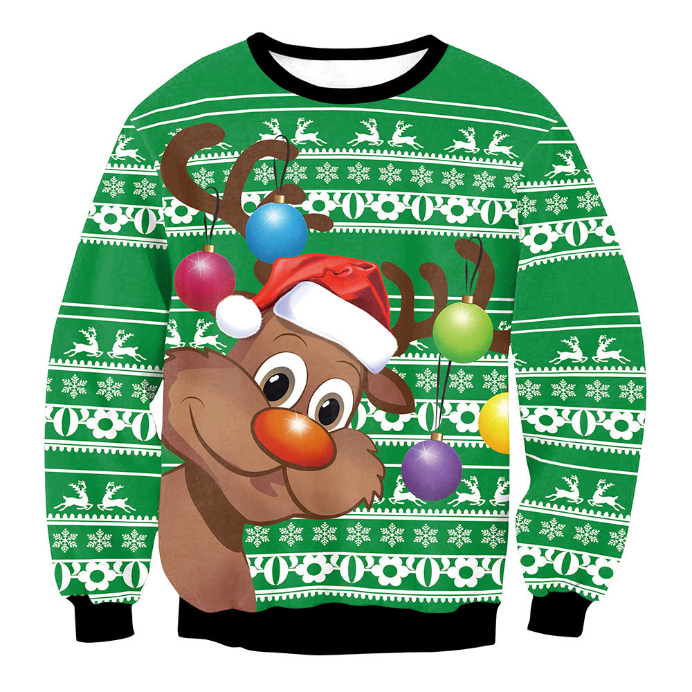 Amazon Mixed Color Reindeer Christmas Sweatshirt for Women | Streetwear