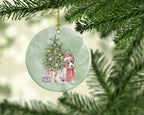 Jack Russell Terrier Smooth Puppy Christmas Presents and Tree Ceramic Ornament