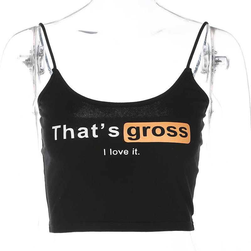 Summer Women’s Slim Fit Letter Print Tank Top